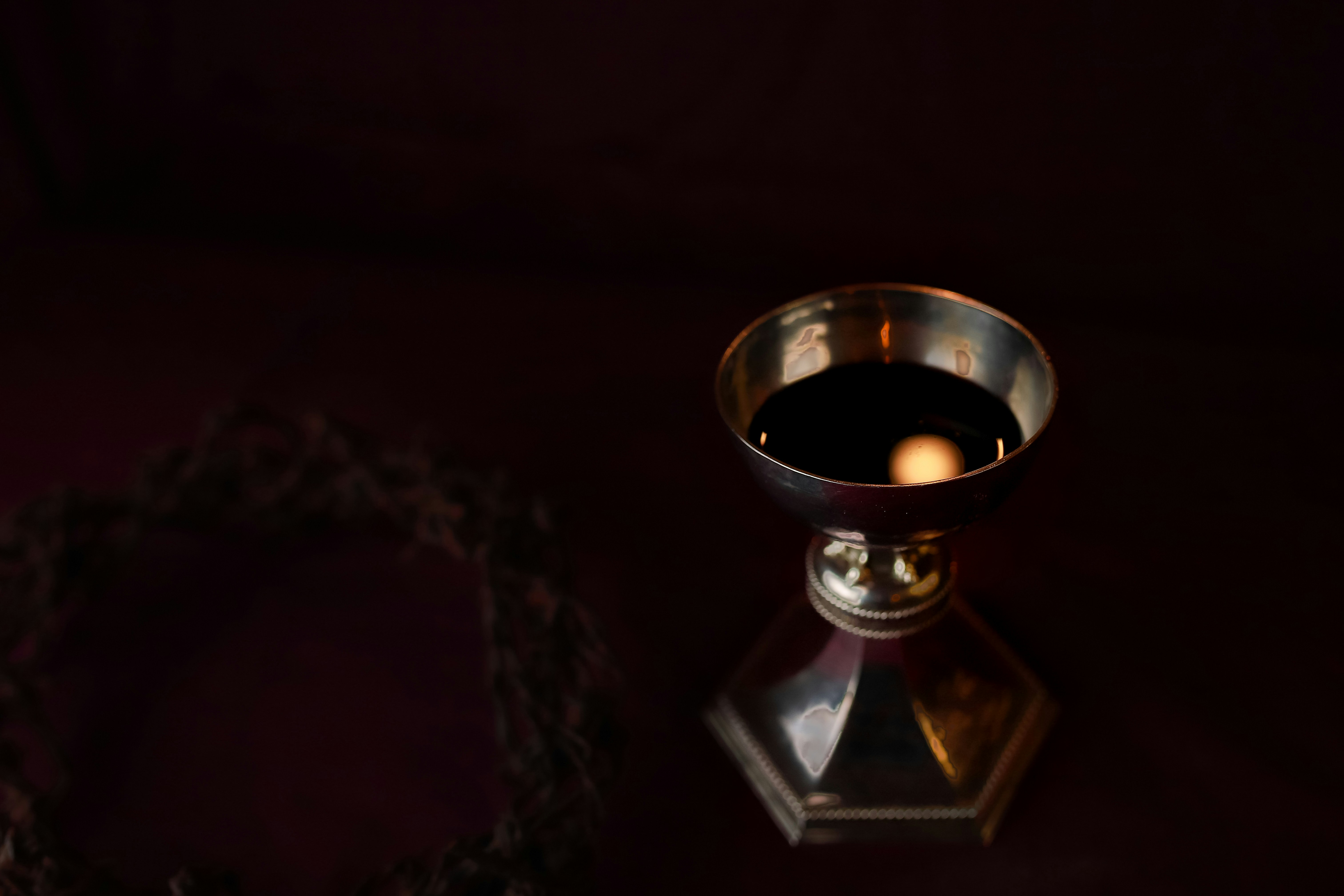 Silver Goblet With Dark Liquid