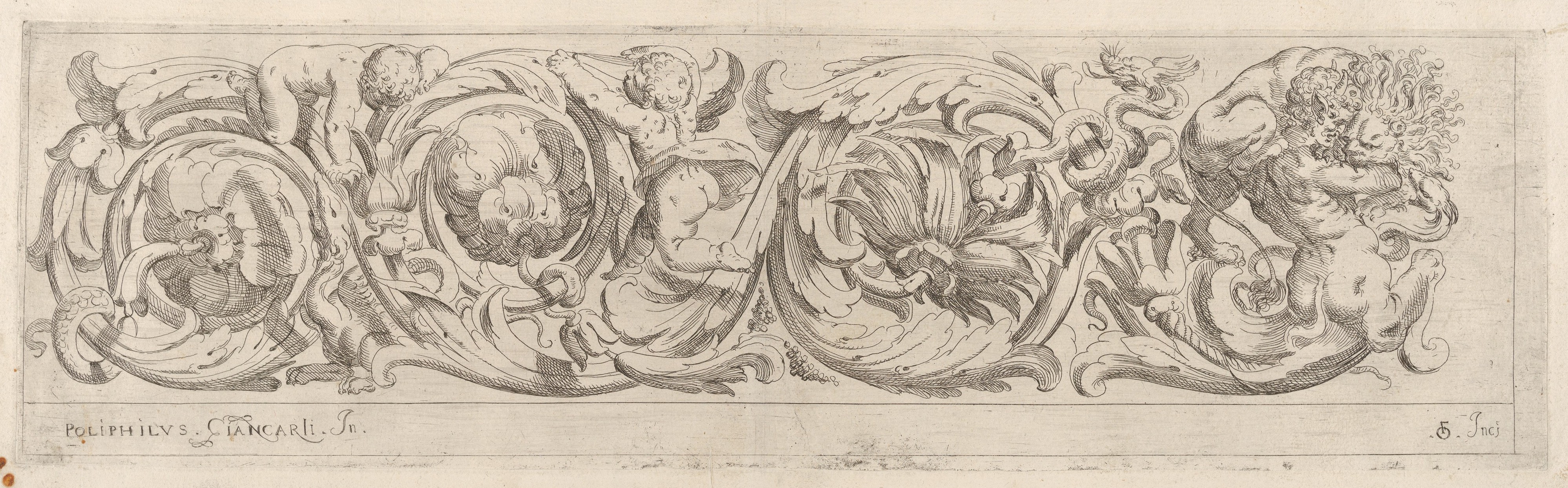 Decorative Figurative Engraving Frieze