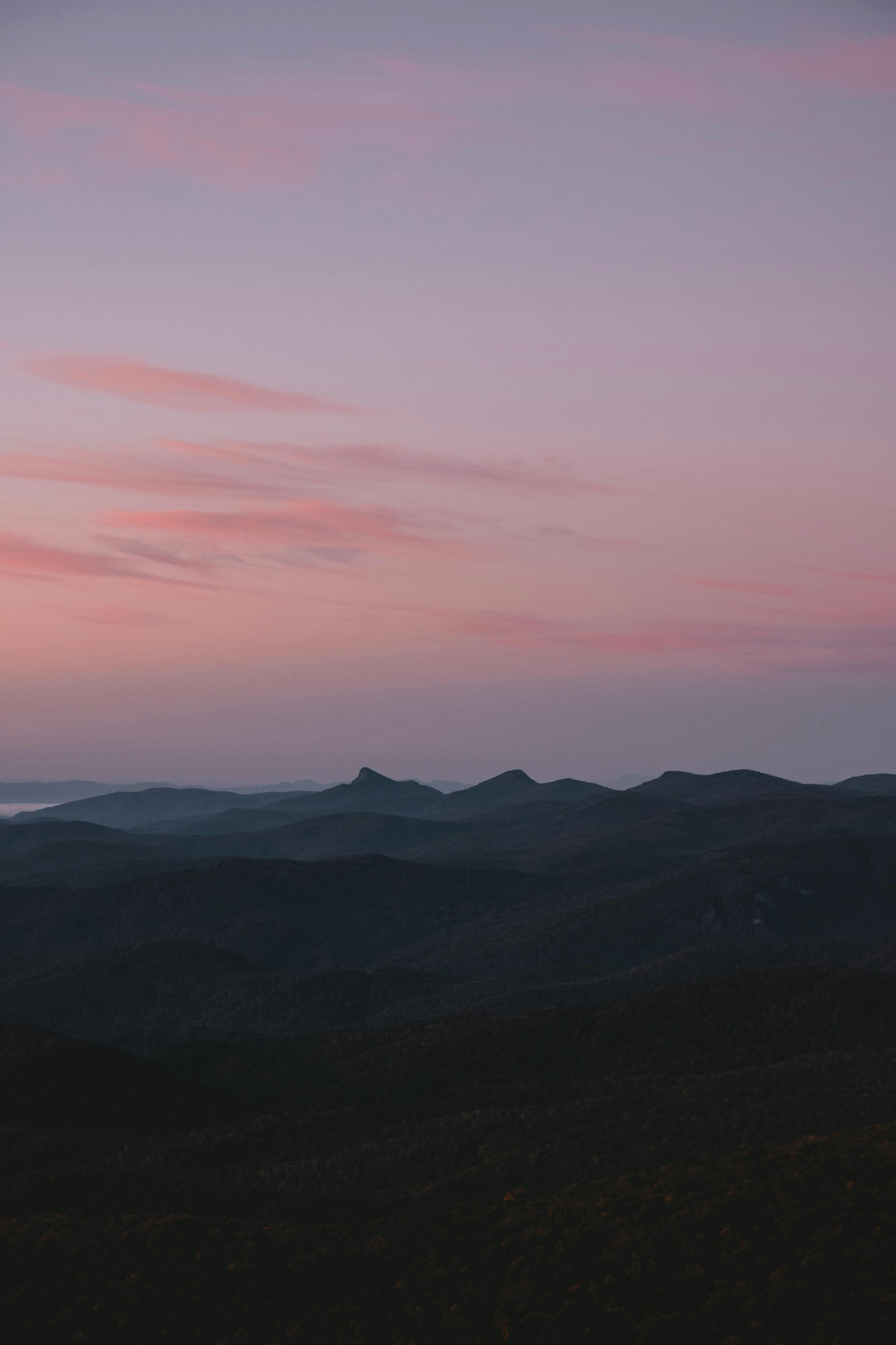 Dusk Layered Mountain Landscape
