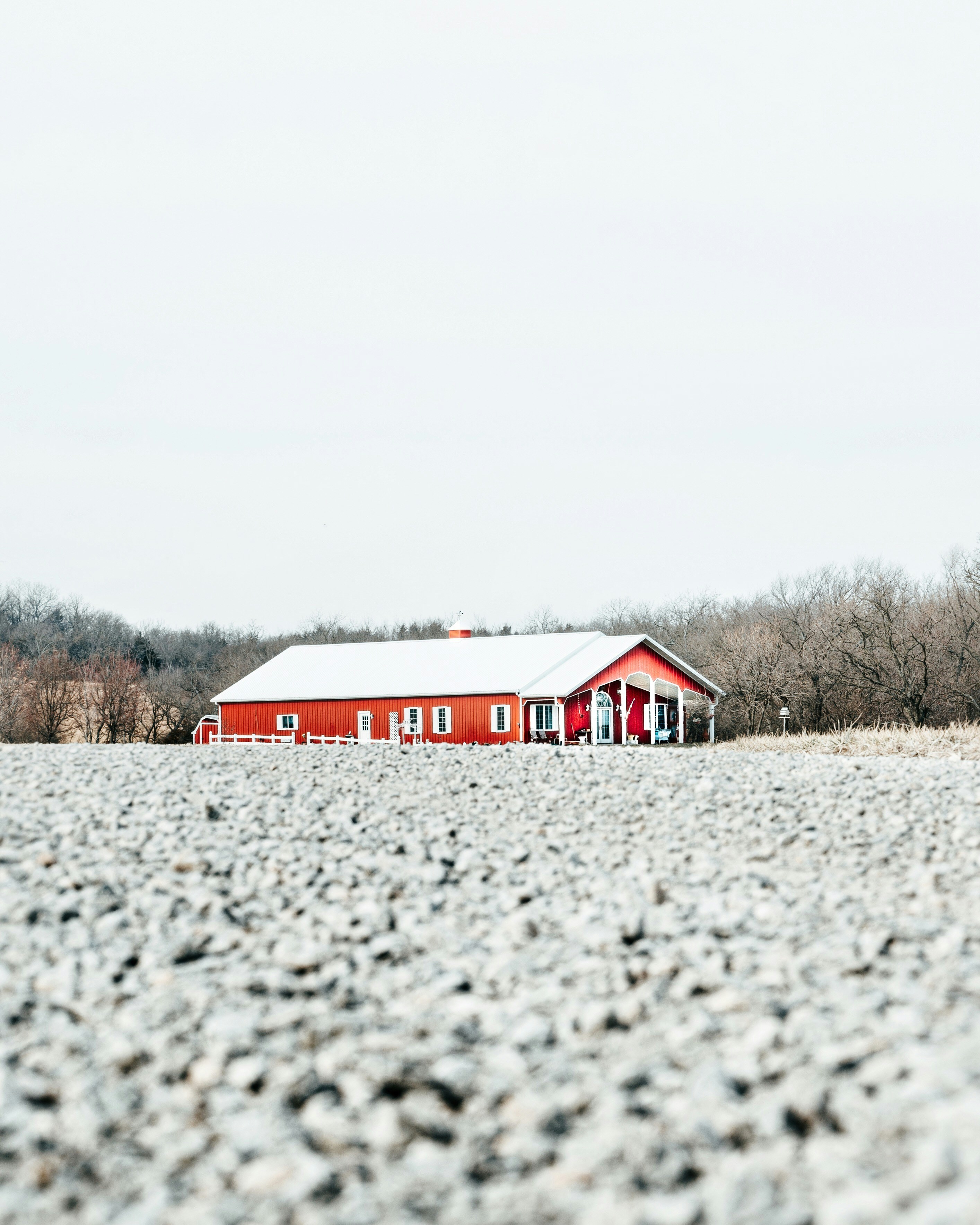 Red Barn in Rural Countryside