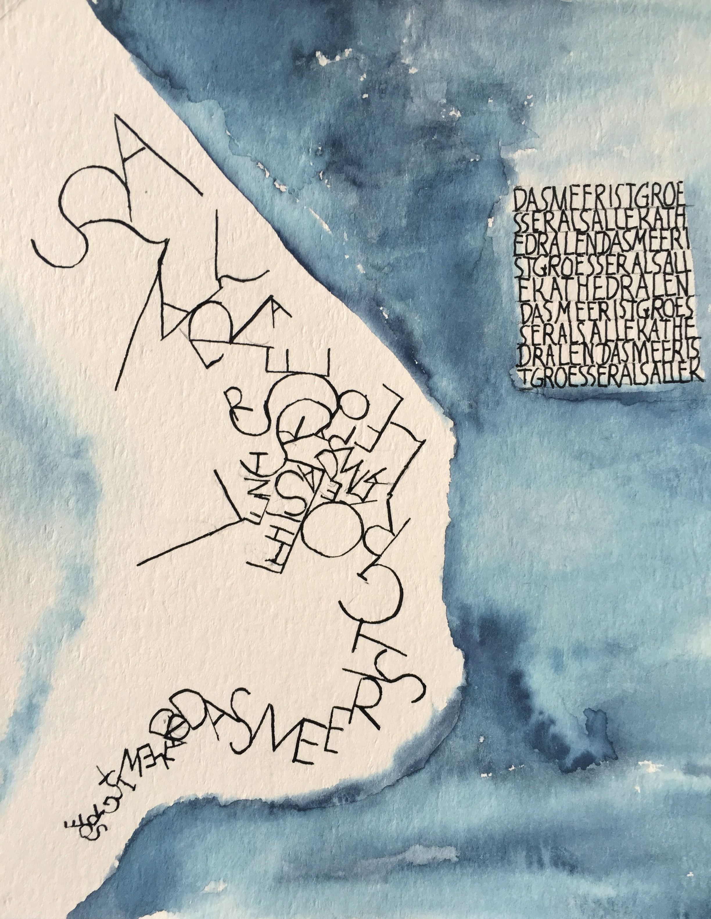 Abstract Watercolor Text Art