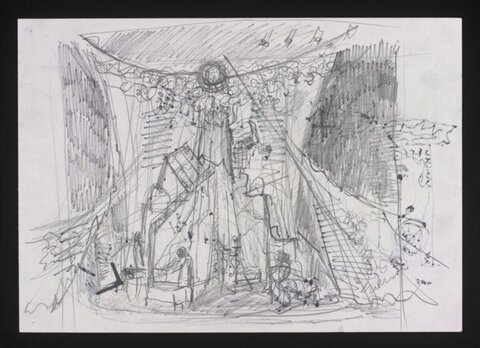 Abstract Interior Pencil Sketch