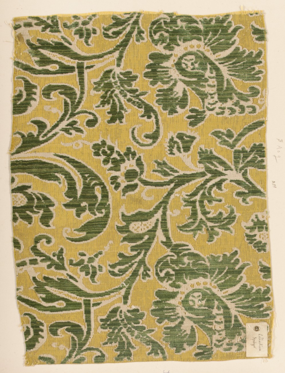 Yellow Green Floral Pattern Textile Sample