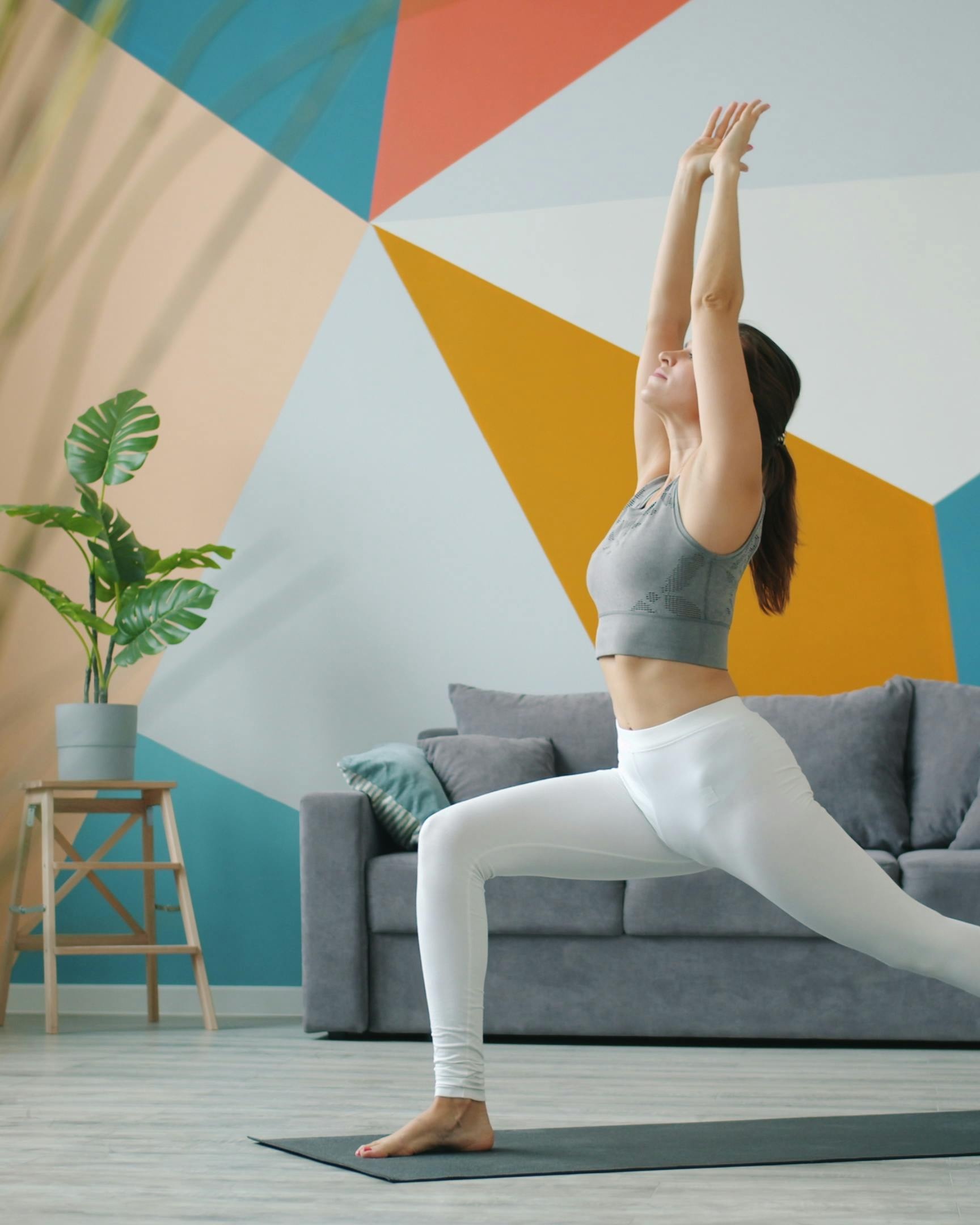 Woman Doing Yoga At Home — Fitness
