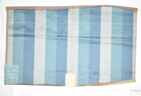 Vintage Blue Striped Fabric Swatch