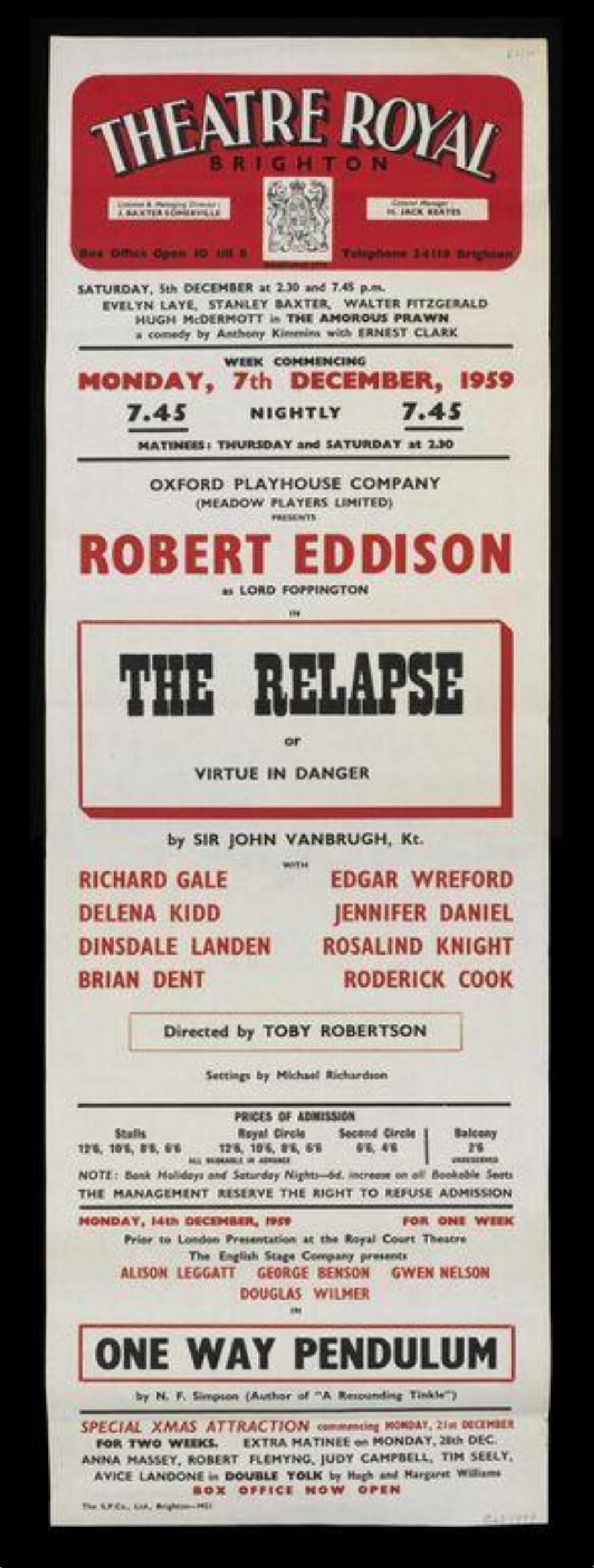 1959 Theatre Royal Brighton Playbill