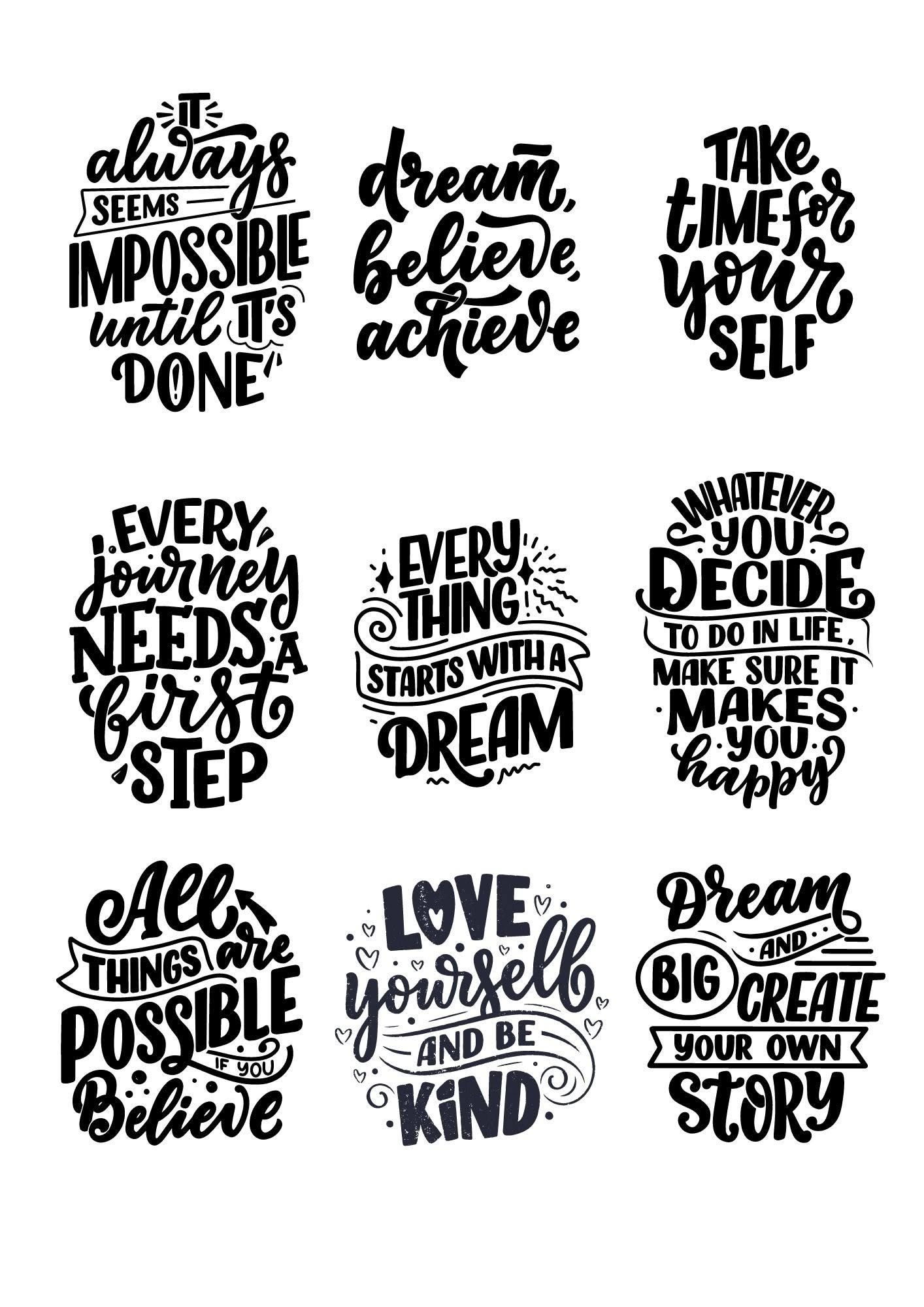Nine Inspirational Motivational Quote Designs
