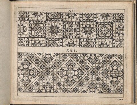 Antique Geometric Needlework Pattern Plates