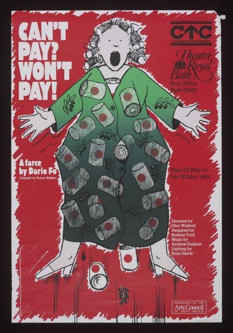 1983 Can't Pay? Won't Pay! Theatre Poster