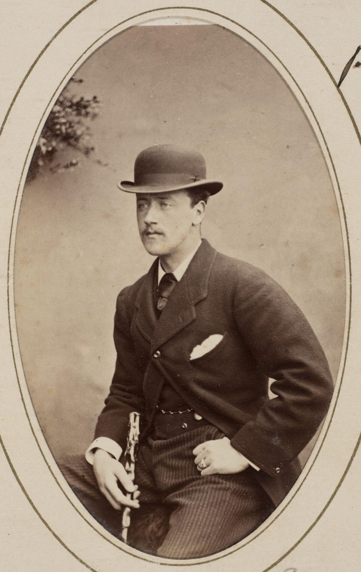 Vintage Oval Portrait of Victorian Gentleman