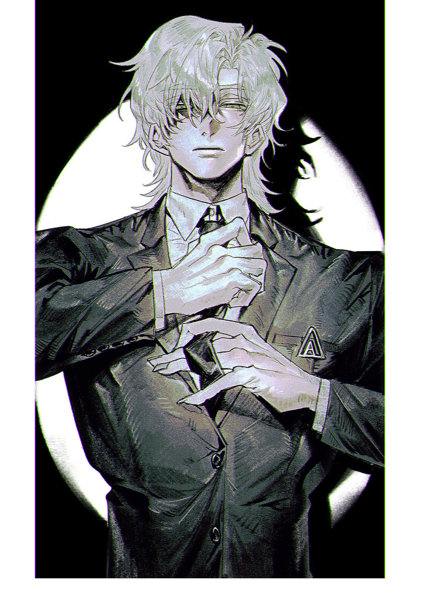 Anime Man Adjusting Tie