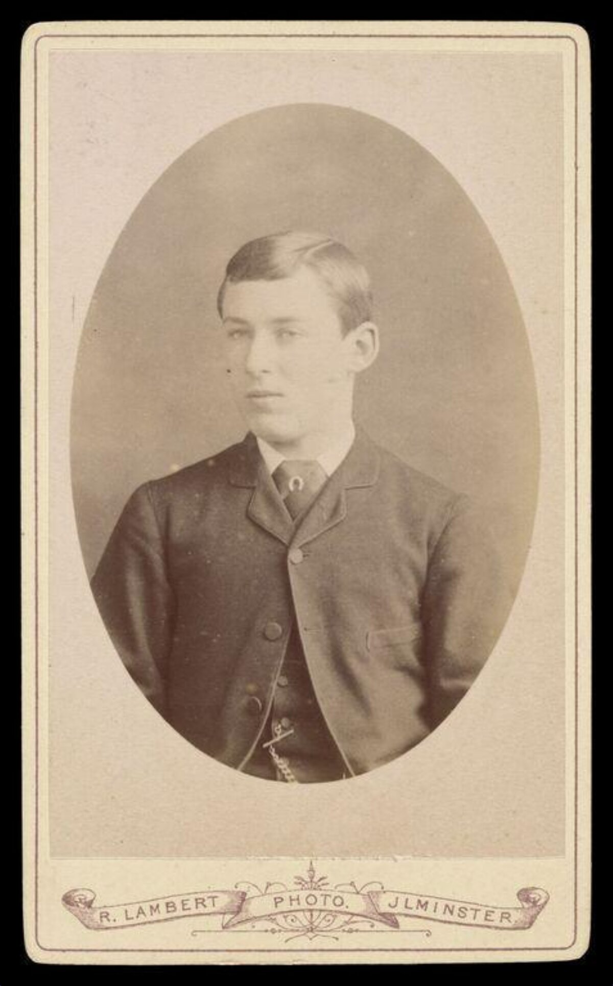 Vintage Young Man Cabinet Card Portrait