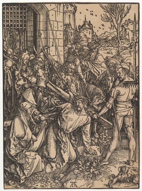 Christ Carrying the Cross Woodcut