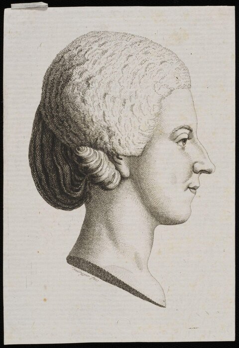 Engraved Portrait of 18th Century Woman