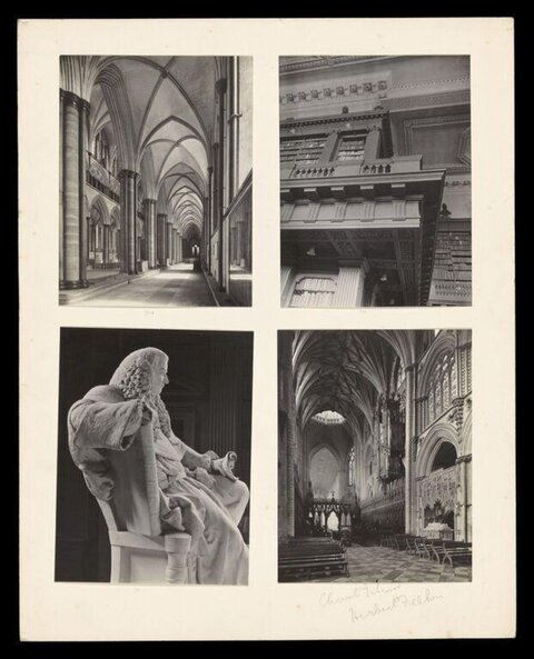 Four Vintage Historic Interior Photographs