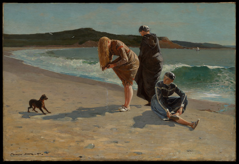 Three Women and a Dog at the Beach