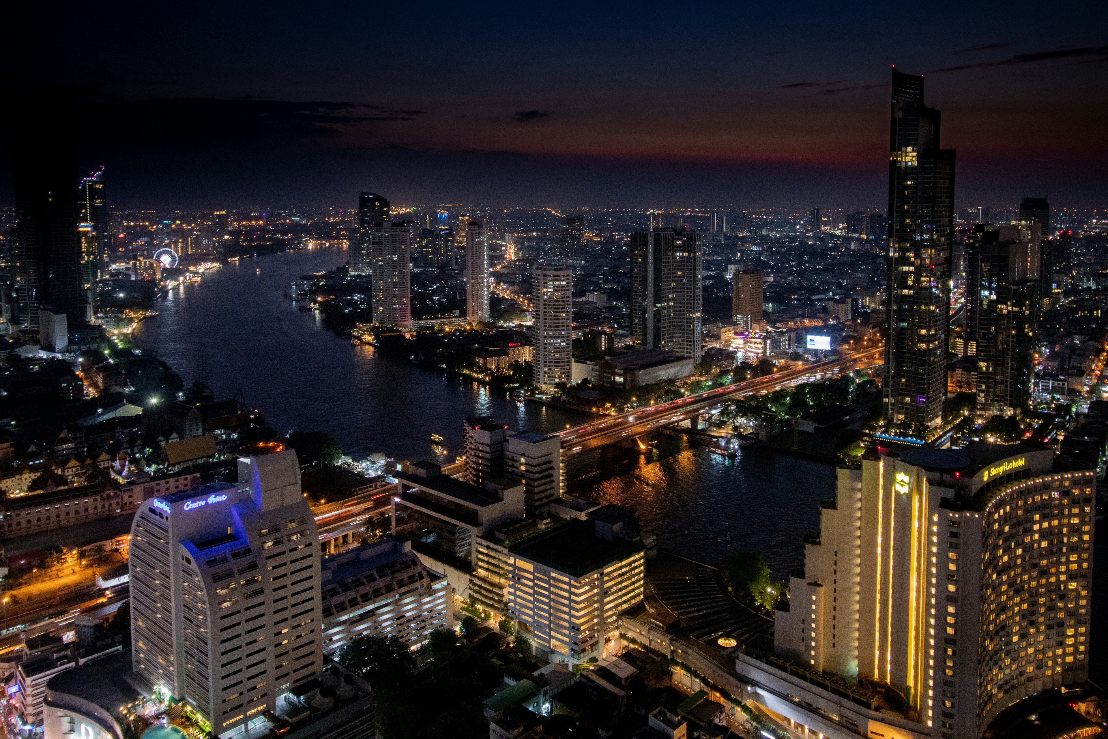Bangkok Chao Phraya River Night View