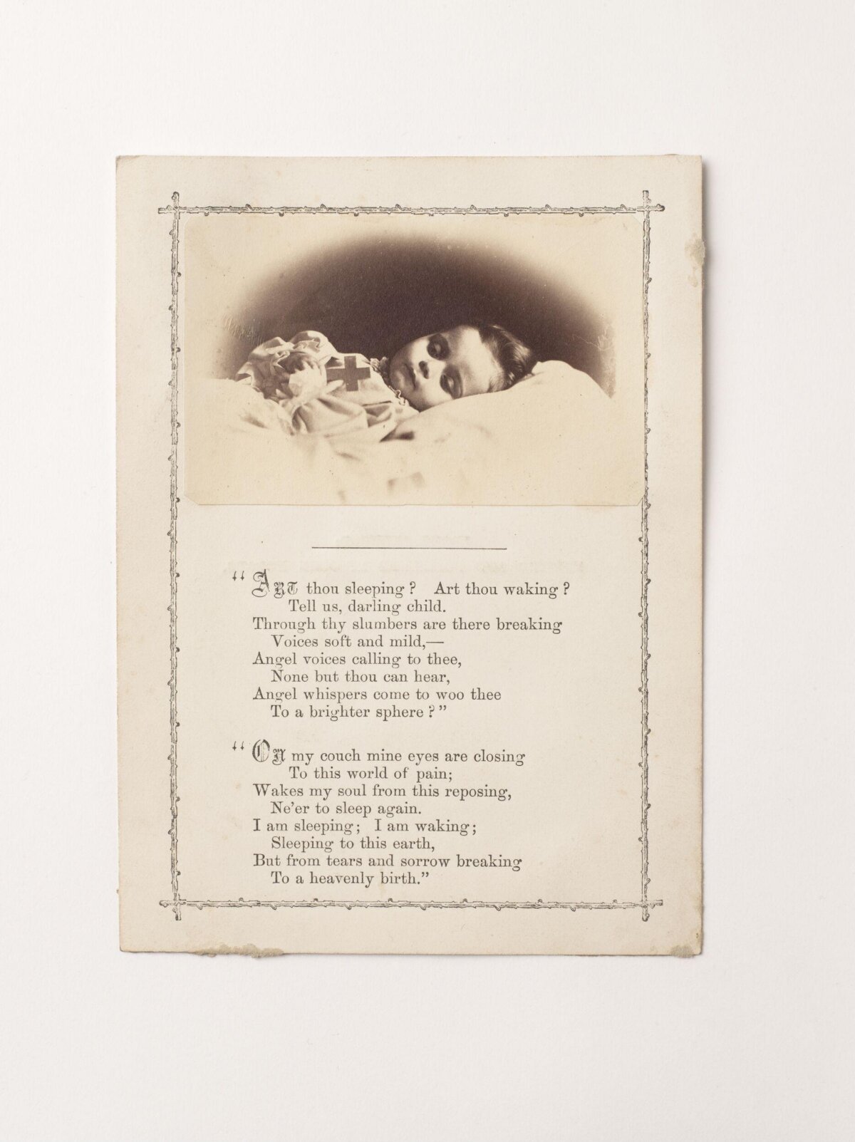 Antique Victorian Child Memorial Card