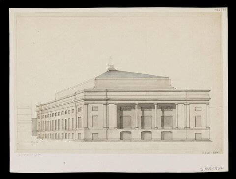 Architectural Drawing of Neoclassical Building