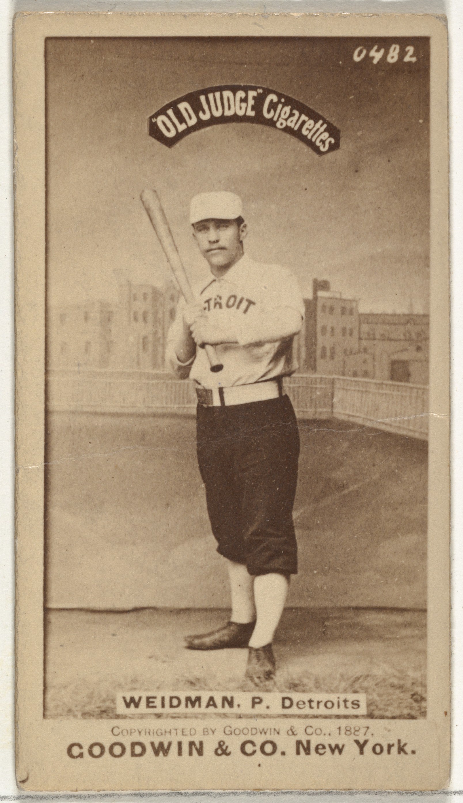 Vintage 1887 Detroit Baseball Cigarette Card