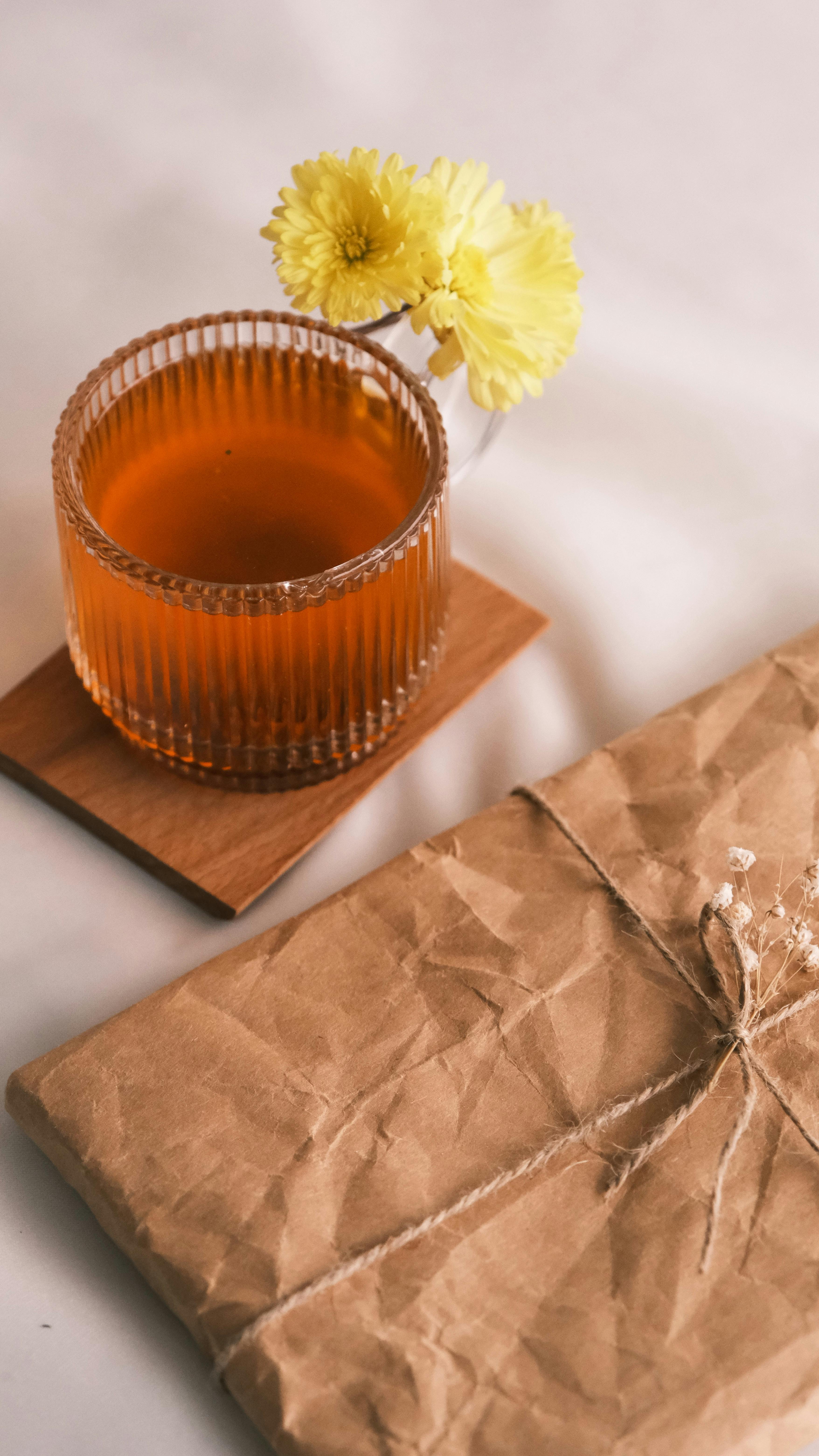 Still Life with Tea and Wrapped Gift