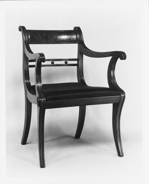 Vintage Dark Wood Armchair
