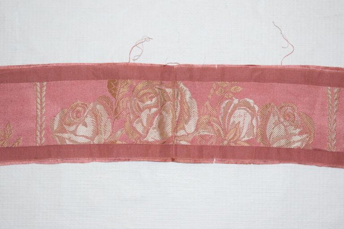 Pink Rose Jacquard Fabric Trim
