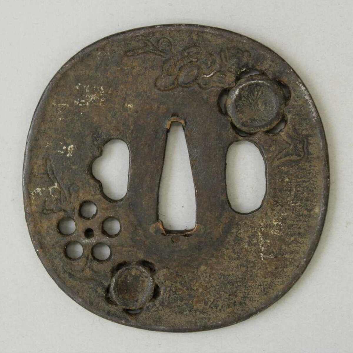 Antique Iron Japanese Sword Tsuba