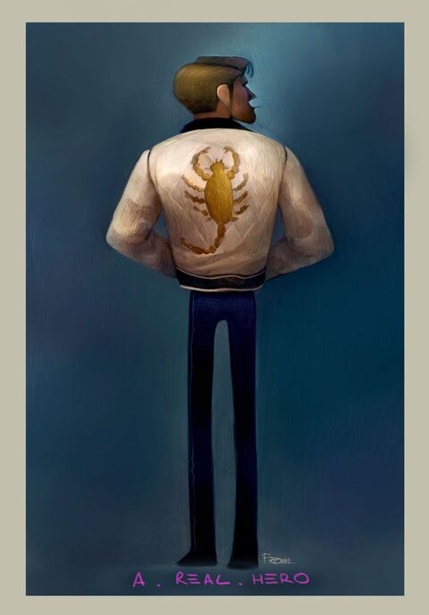 A Real Hero Scorpion Jacket Painting