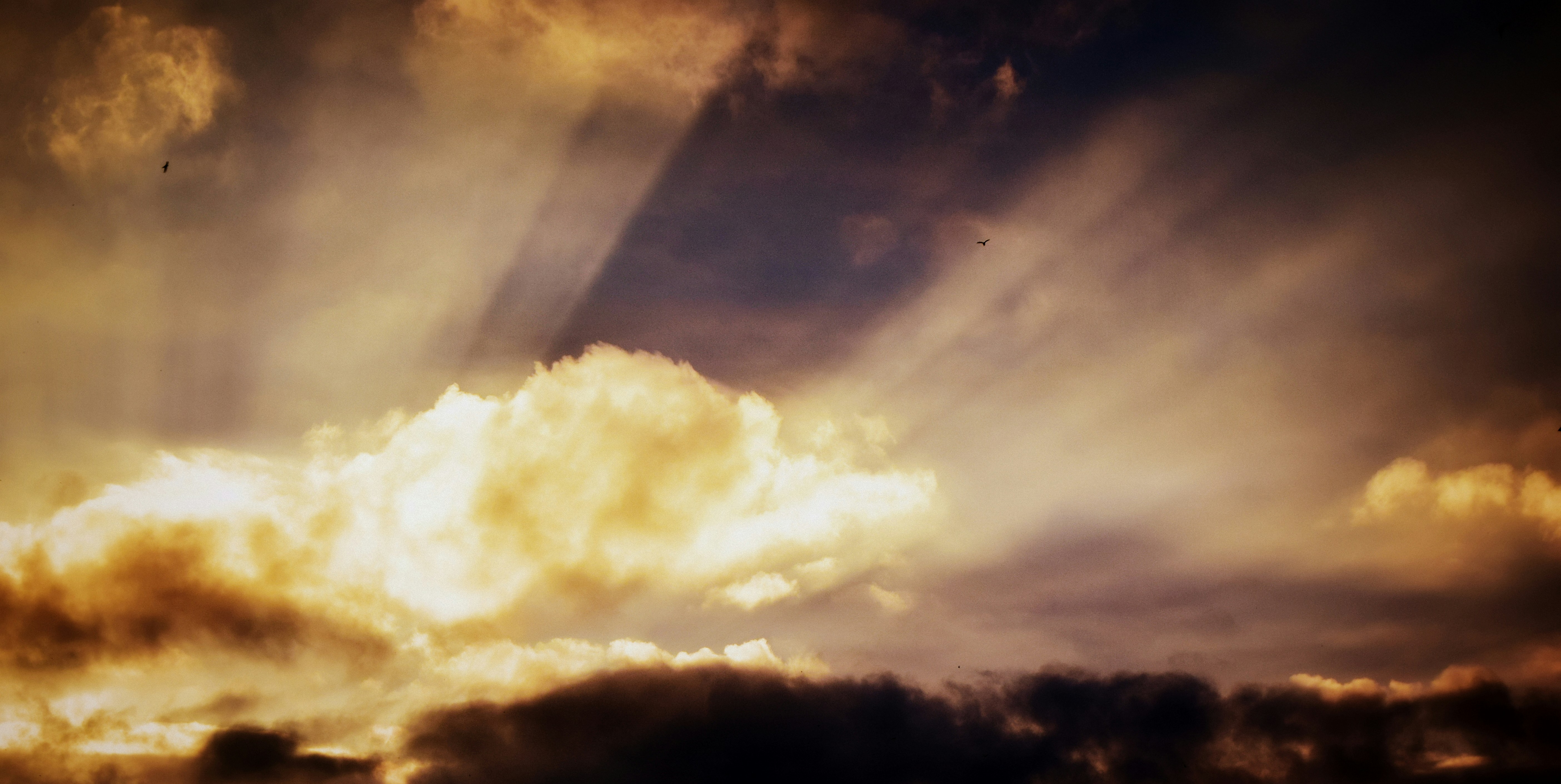 Sunbeams Through Golden Clouds