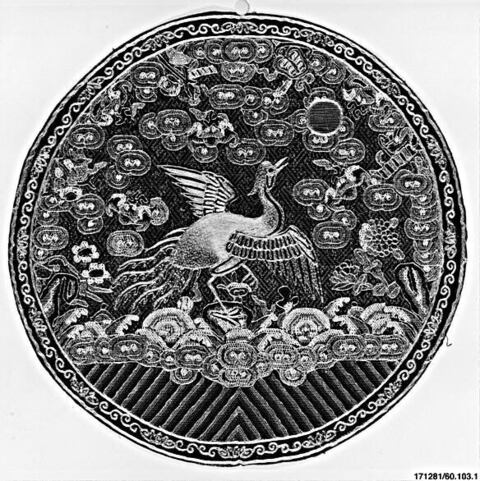 Circular Embroidered Peacock Rank Badge