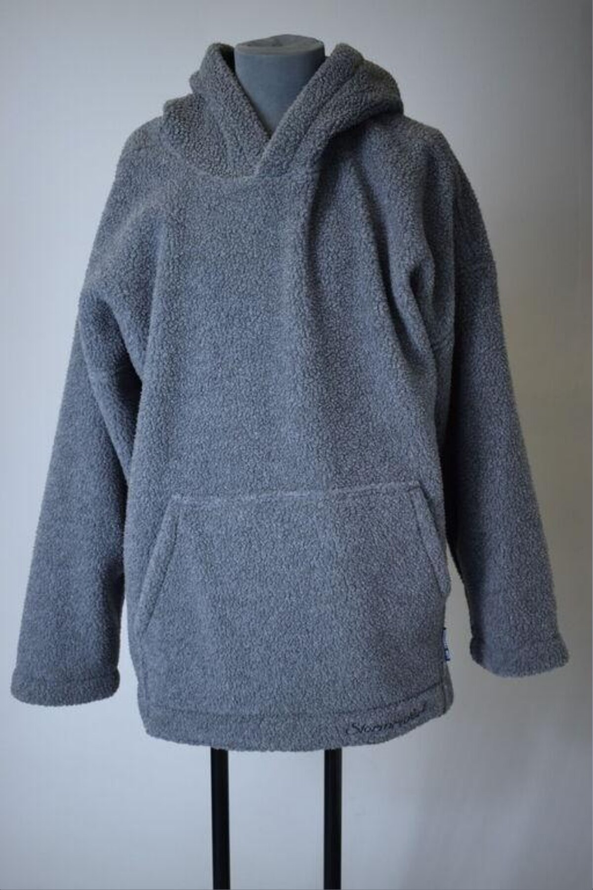 Gray Fleece Hooded Pullover