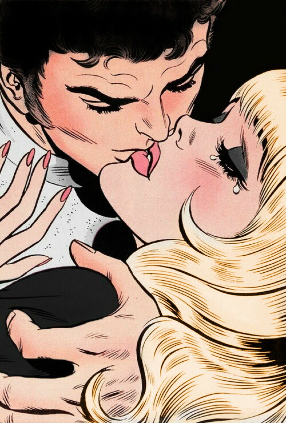 Passionate Kiss Between Lovers