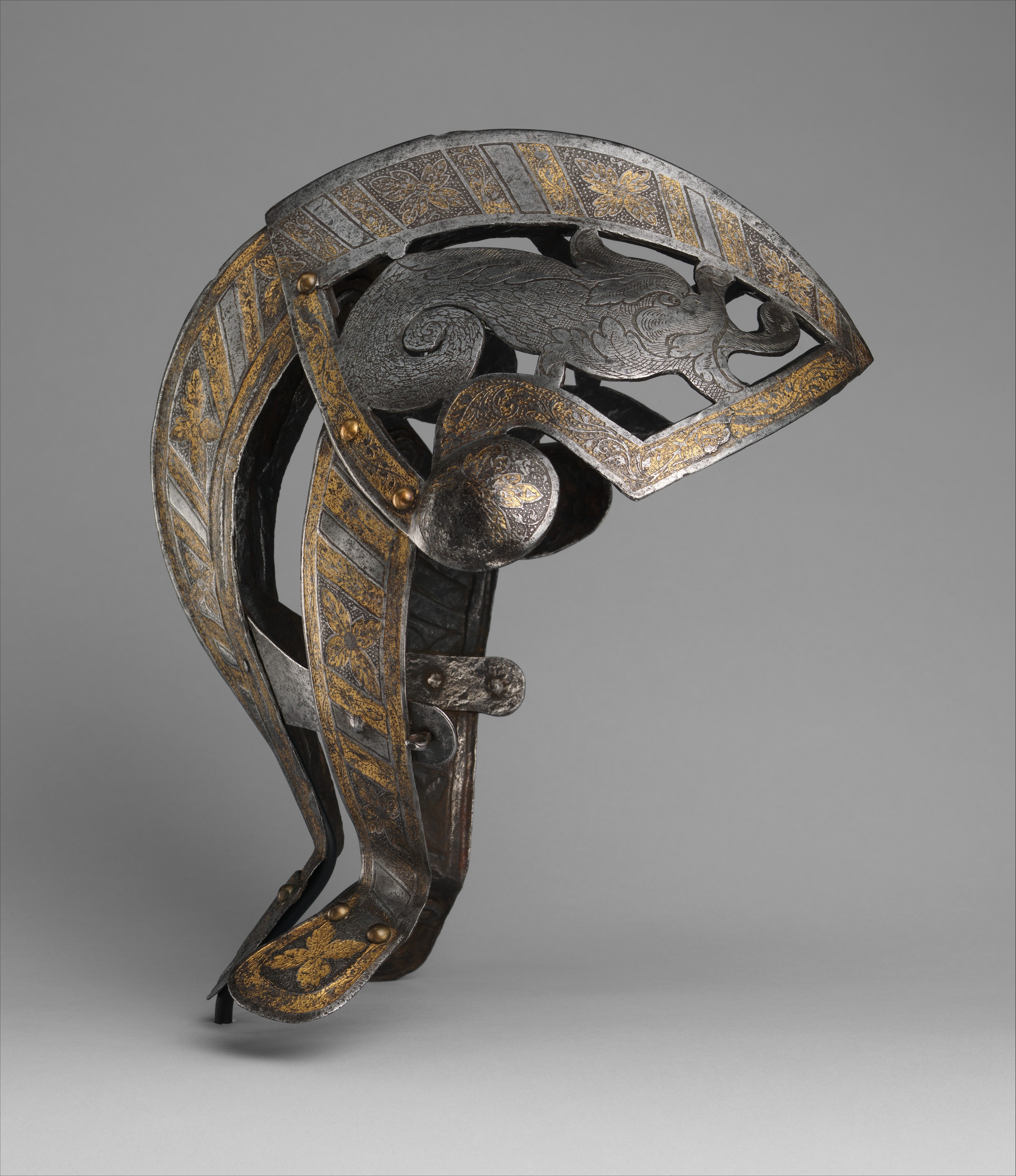 Ornate Gilded Medieval Helmet