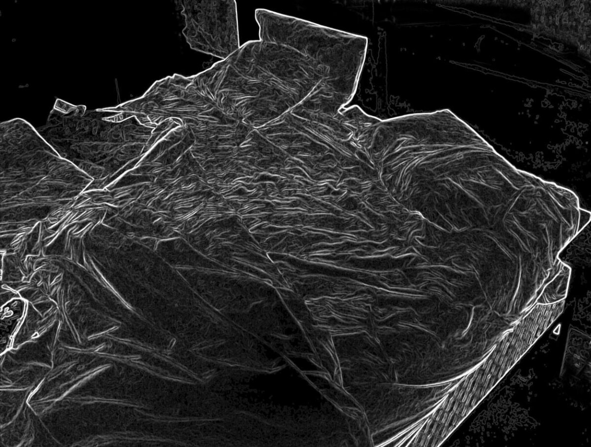 Edge Detected Wrinkled Bed Sheet