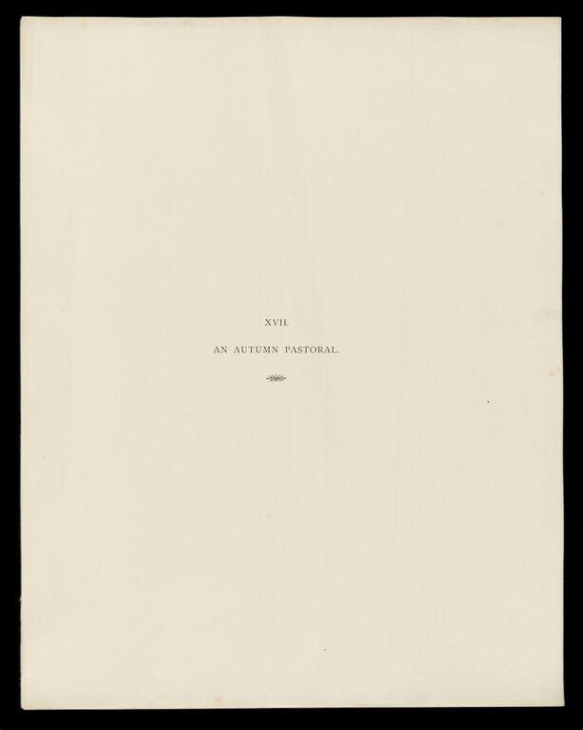 Title Page of An Autumn Pastoral