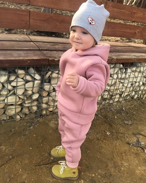 Toddler in Pink Tracksuit Outdoors