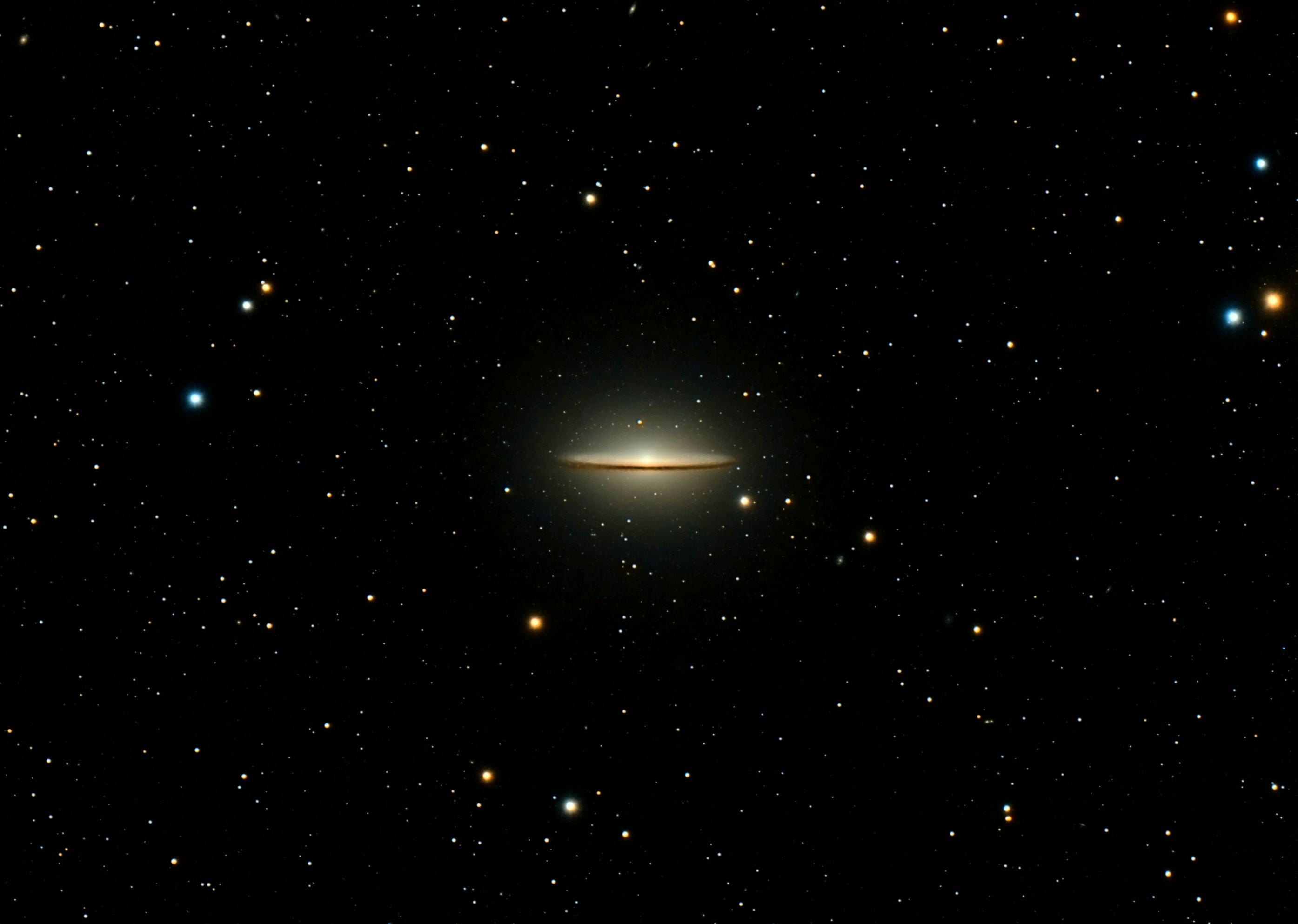 Sombrero Galaxy in Starry Sky
