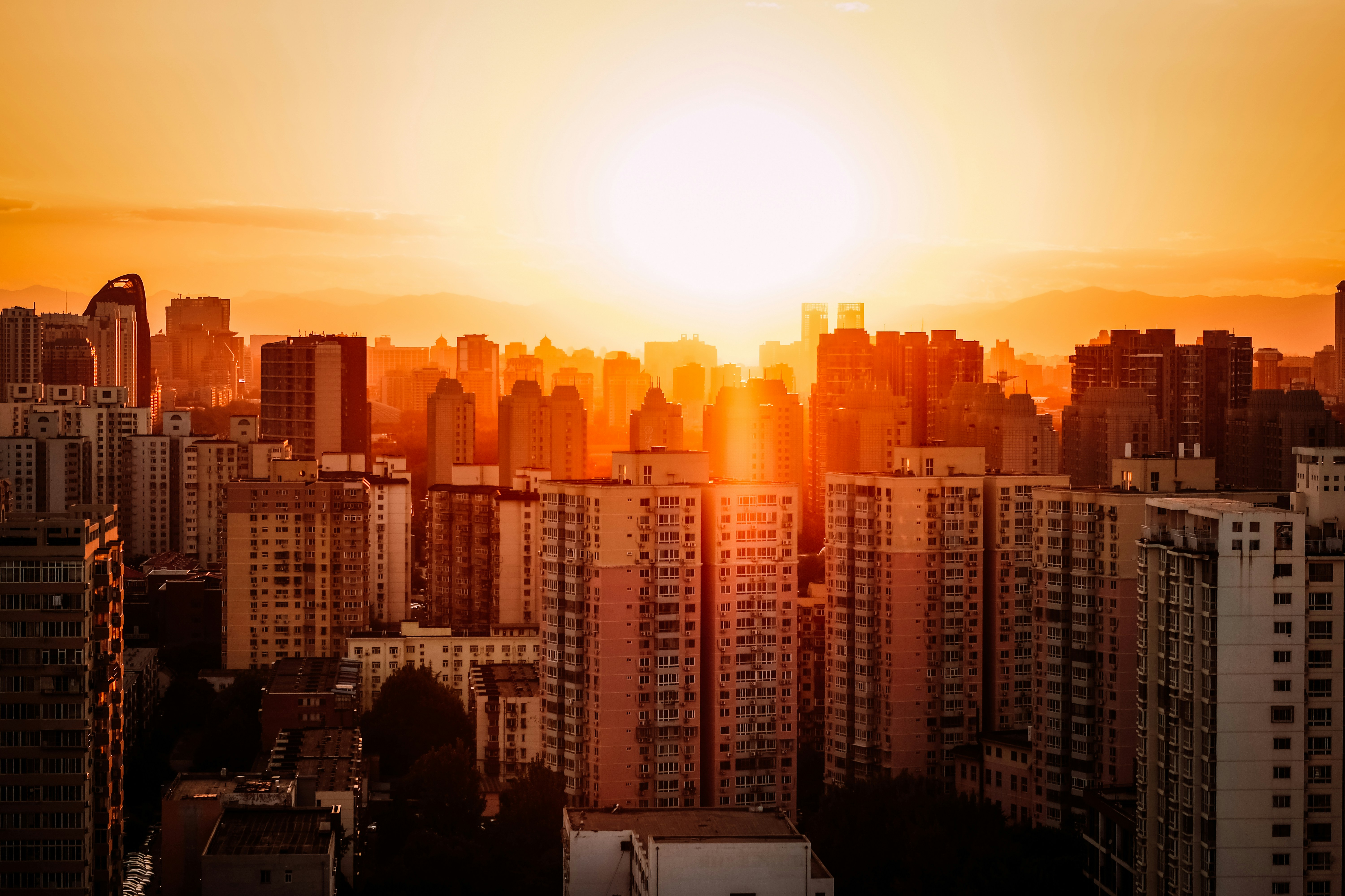 City Skyline at Sunset