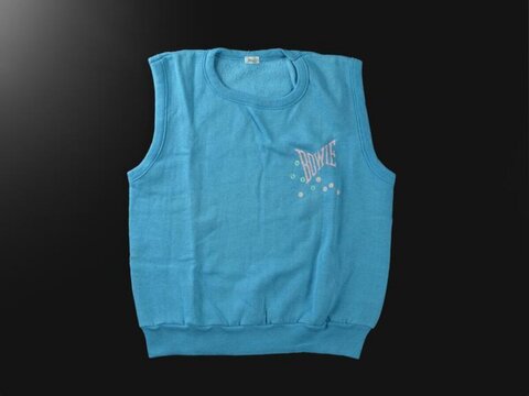 Light Blue Bowie Print Sleeveless Vest