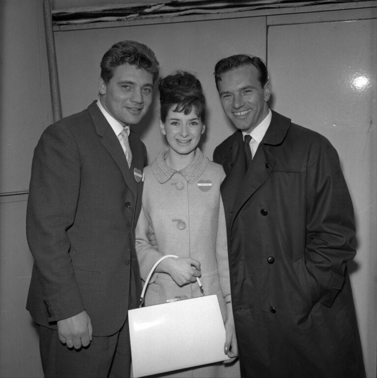 Three Smiling People Vintage Group Portrait