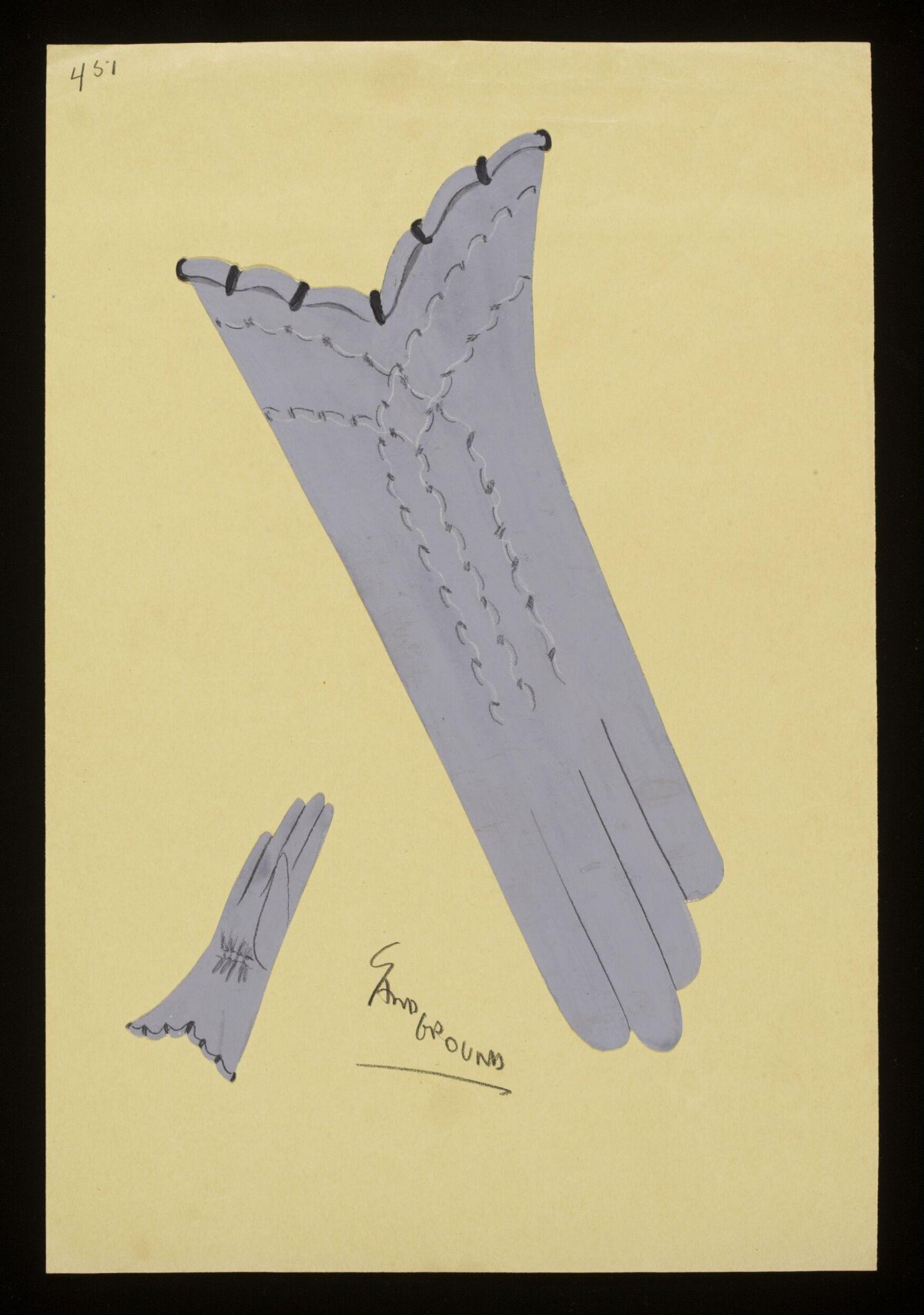 Fashion Design Sketch of Gloves