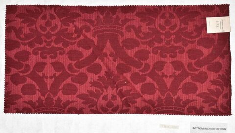 Red Damask Pattern Fabric Swatch