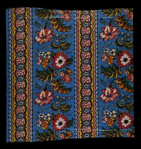 Vintage Blue Floral Printed Textile