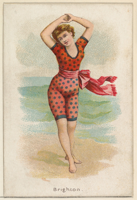 Vintage Brighton Bathing Woman Illustration