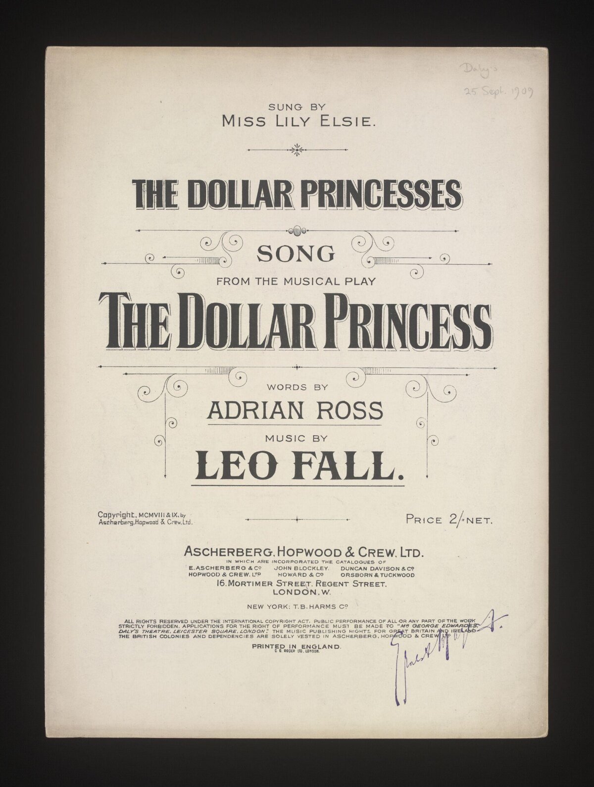 The Dollar Princess Sheet Music Cover