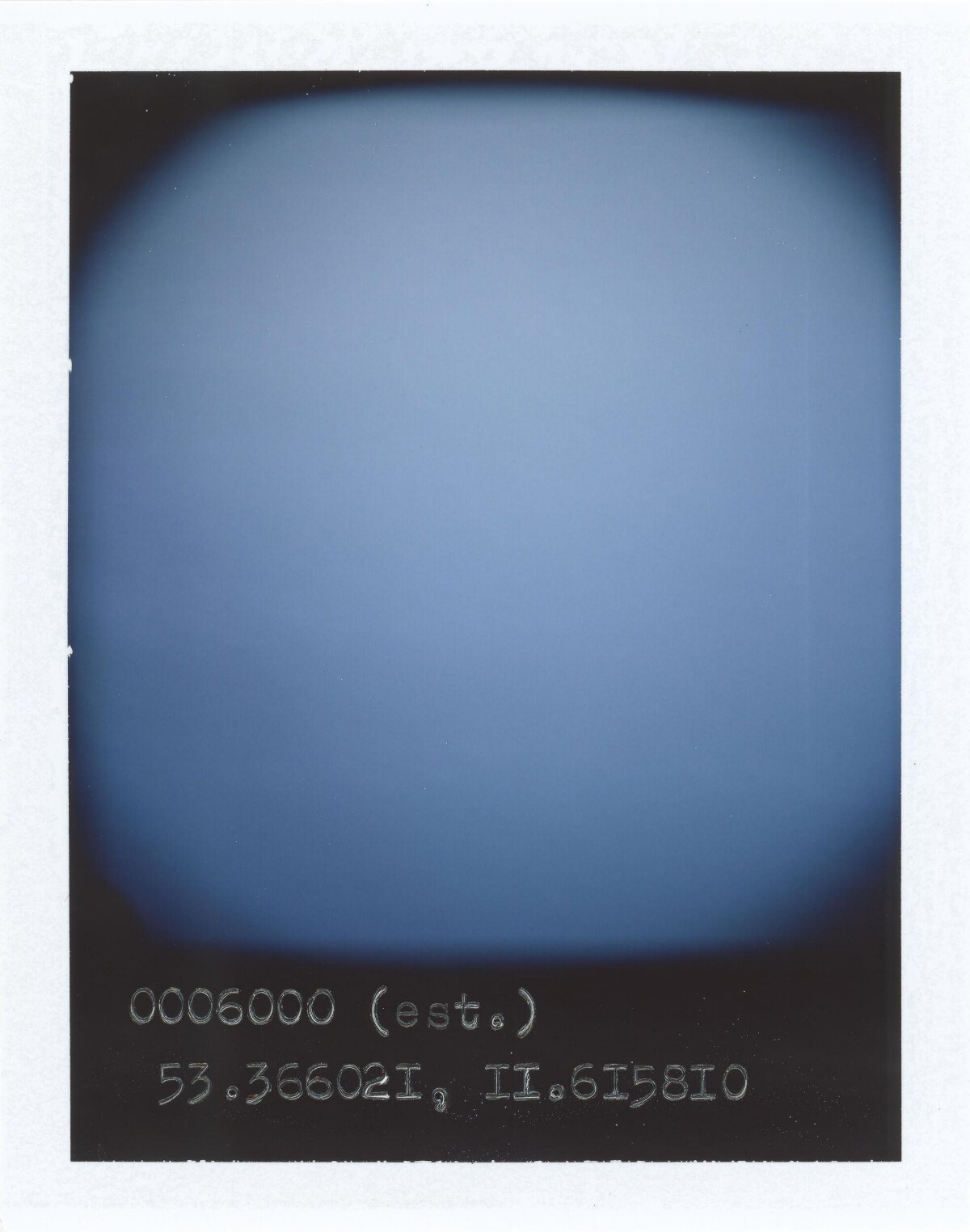 Blue Gradient Polaroid with Coordinates