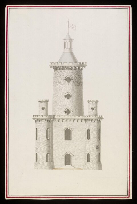 Gothic Tower Architectural Drawing