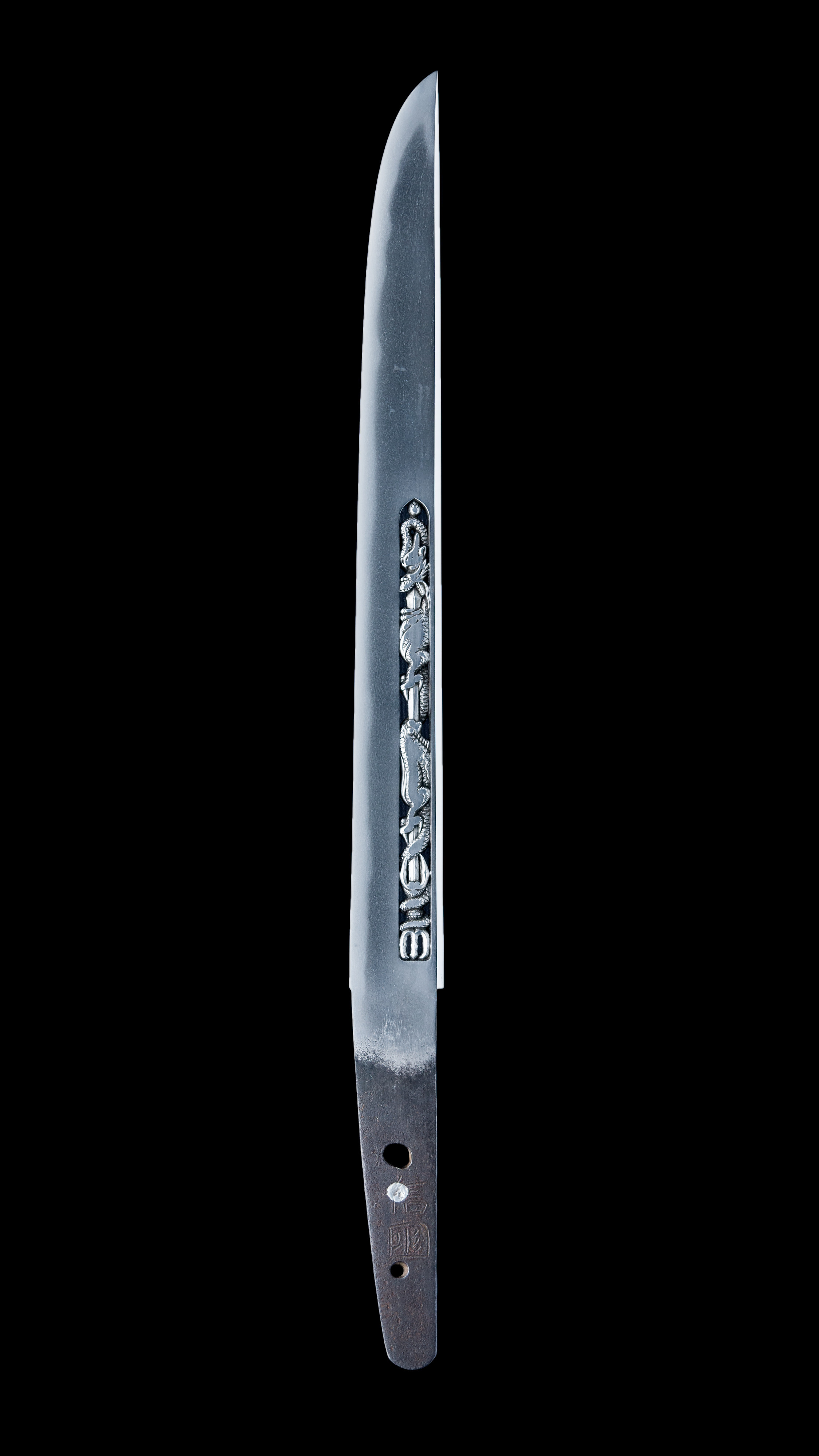 Carved Japanese Short Sword Blade