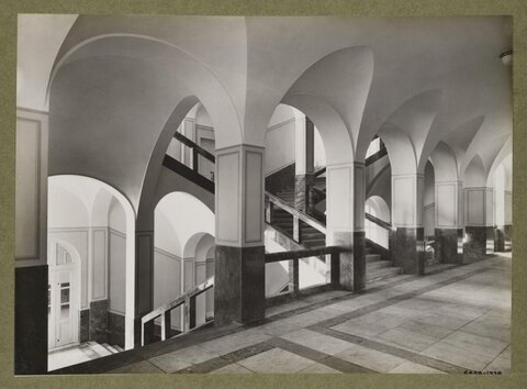 Vintage Arched Stair Hall Interior